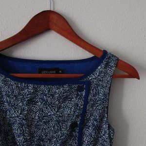 ModCloth Blue Botanical Print Sheath Dress